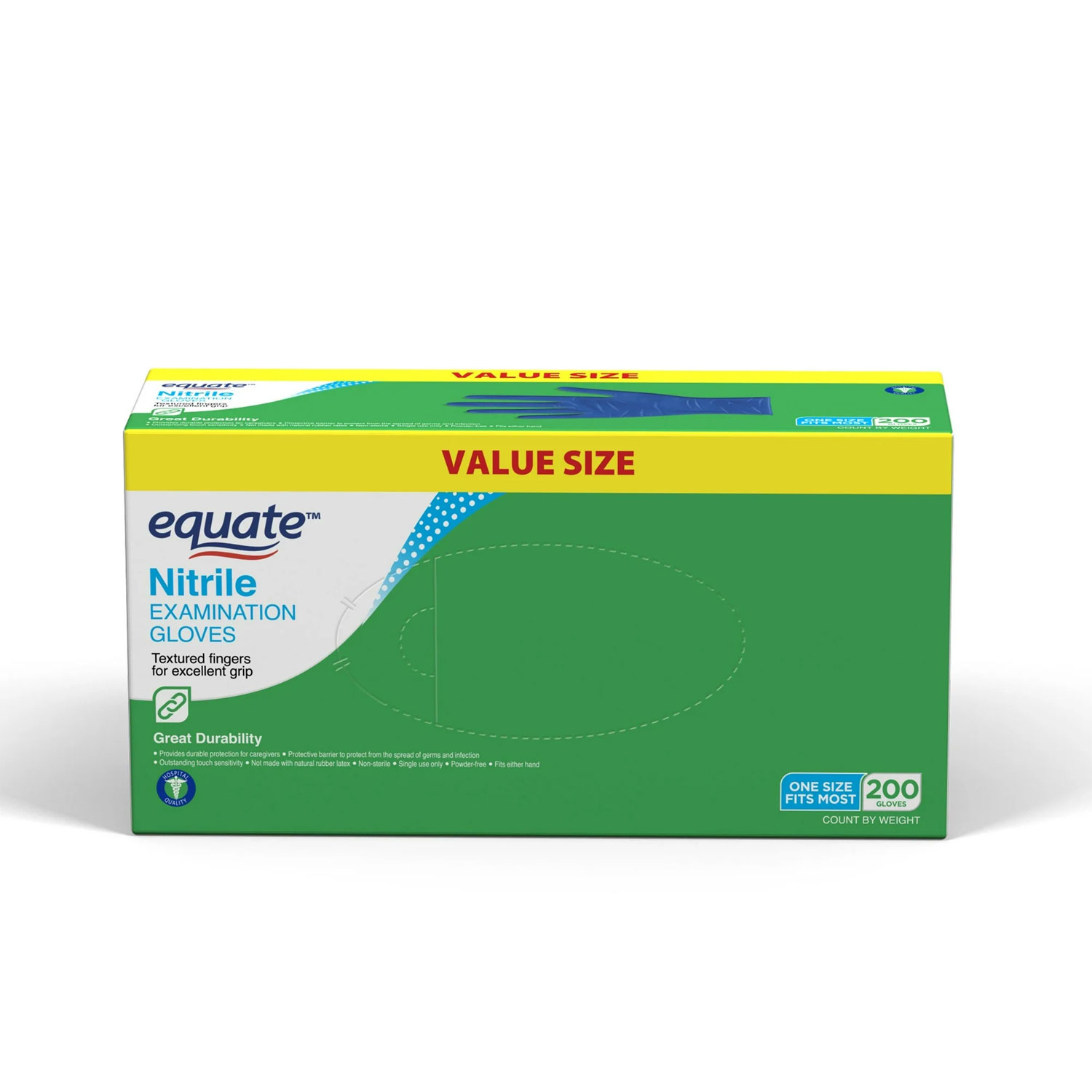 Equate Nitrile Exam Gloves One Size Fits Most - Image 2